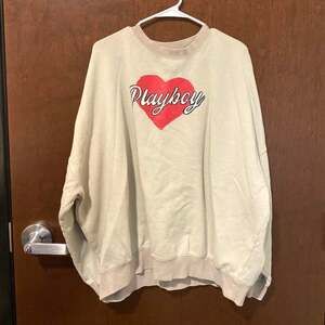 Playboy Women's Cream and Tan Sweatshirt